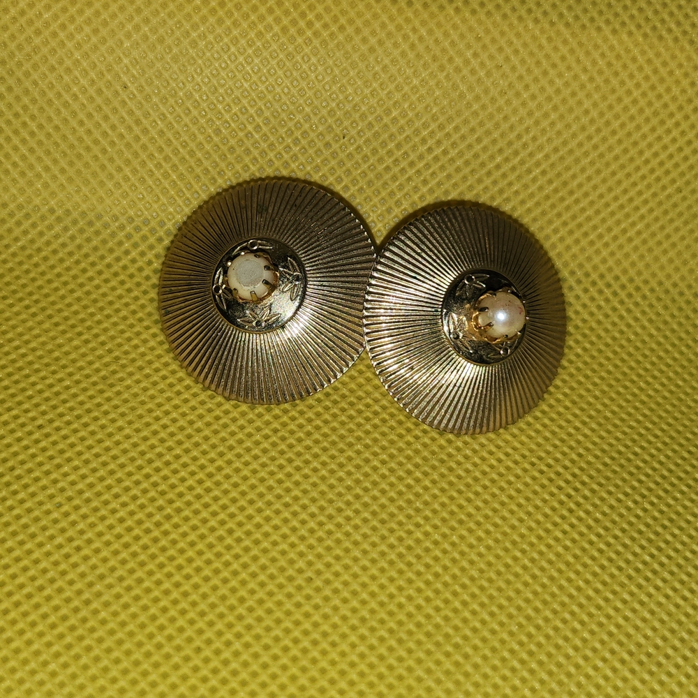 Coro Gold-Tone Earrings with Pearl Accent